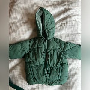 Zara green puff coat 12-18 months